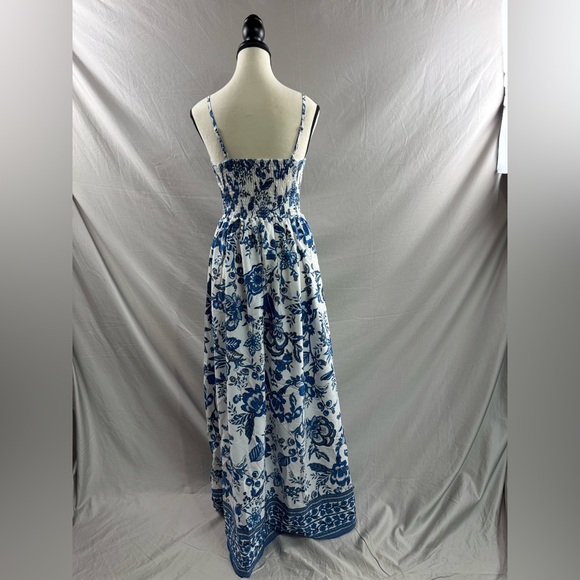 Boho Floral Print Cami Maxi Dress Blue - Picture 8 of 8
